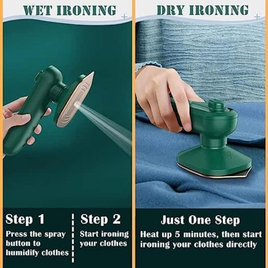 Portable Travel Steam Iron – Mini Handheld Dry & Wet Garment Steamer with Titanium Plate