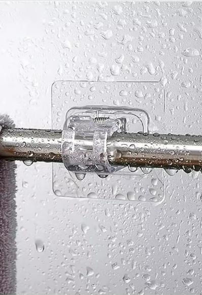 No Drill Curtain Rod Brackets – Self Adhesive Curtain Rod Holders Hooks (Pack of 6)