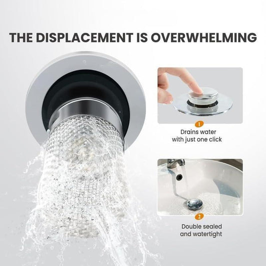 Sink Hair Filter – Removable Stainless Steel Drain Stopper with Anti-Clog Basket