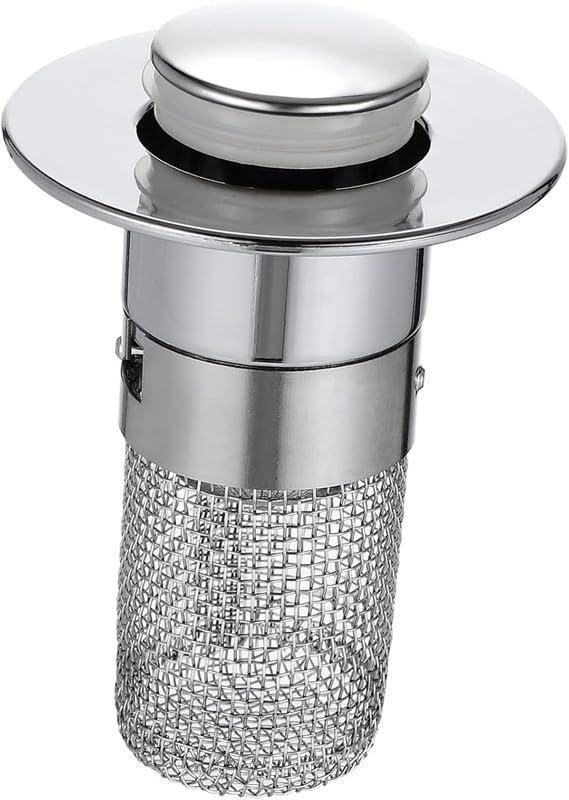 Sink Hair Filter – Removable Stainless Steel Drain Stopper with Anti-Clog Basket