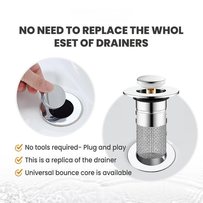 Sink Hair Filter – Removable Stainless Steel Drain Stopper with Anti-Clog Basket