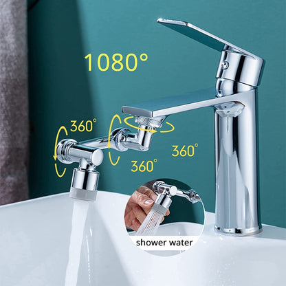 1080° Swivel Faucet Aerator – Rotatable Tap Extender with 2 Spray Modes & Splash Filter