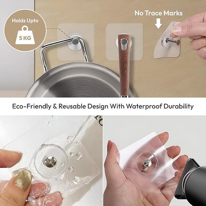 Self Adhesive Wall Hooks – Heavy Duty No-Drill Photo Frame Hooks (Pack of 15)