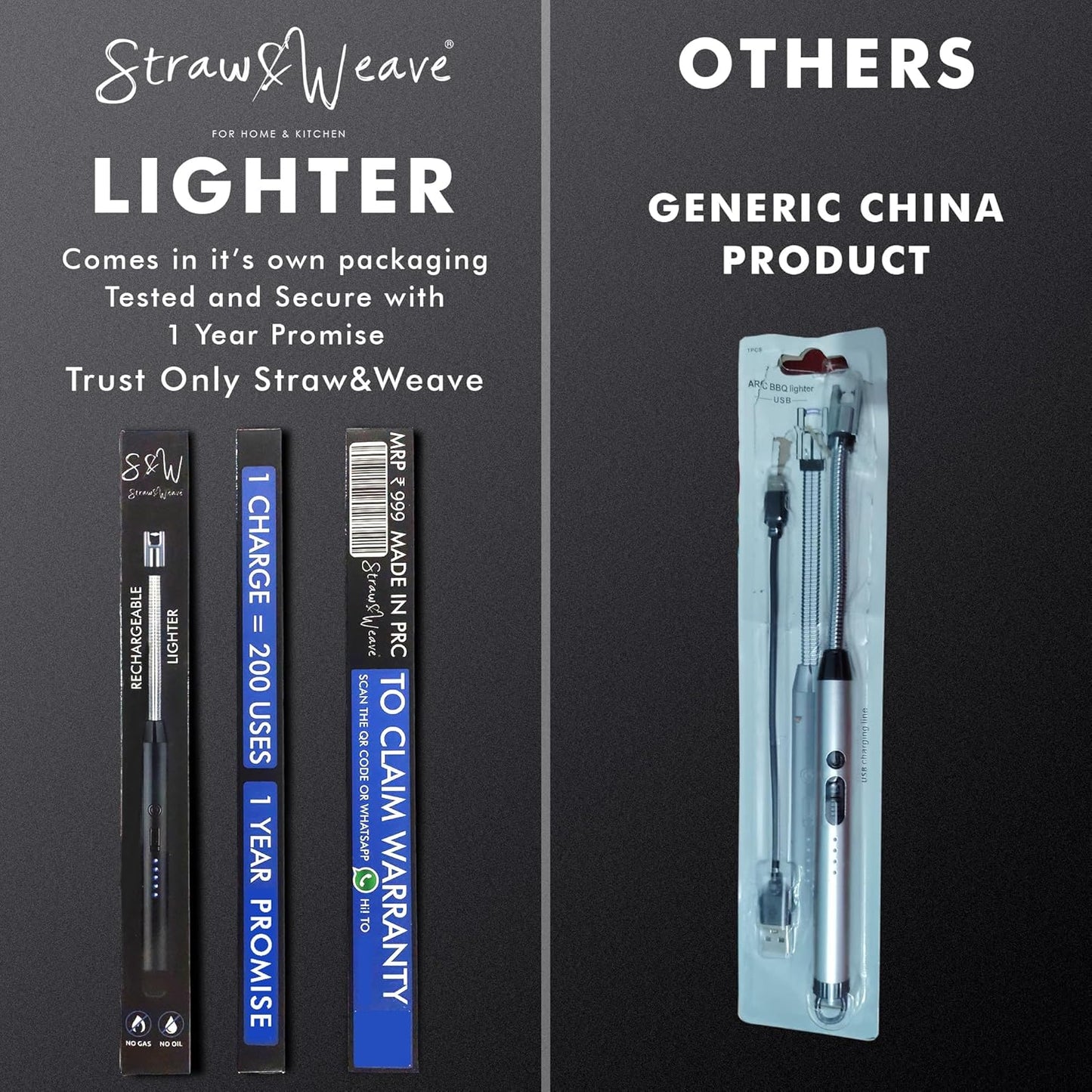 Rechargeable Electric Gas Lighter – 360° Flexible Windproof Arc Lighter with USB C-Type