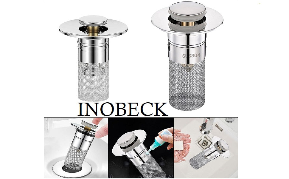 Sink Hair Filter – Removable Stainless Steel Drain Stopper with Anti-Clog Basket