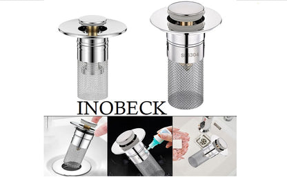 Sink Hair Filter – Removable Stainless Steel Drain Stopper with Anti-Clog Basket