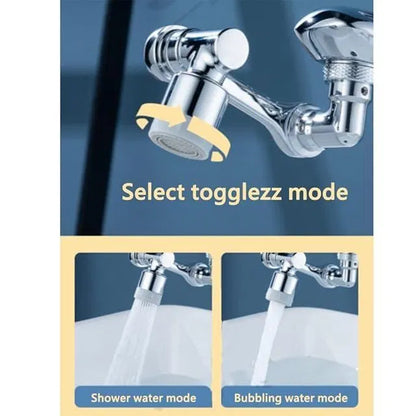 1080° Swivel Faucet Aerator – Rotatable Tap Extender with 2 Spray Modes & Splash Filter