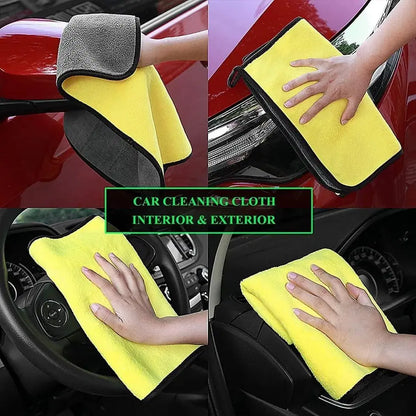 Wings Star Microfiber Cloth Set – 340 GSM Thick, Lint-Free Cleaning Towels (Pack of 3)