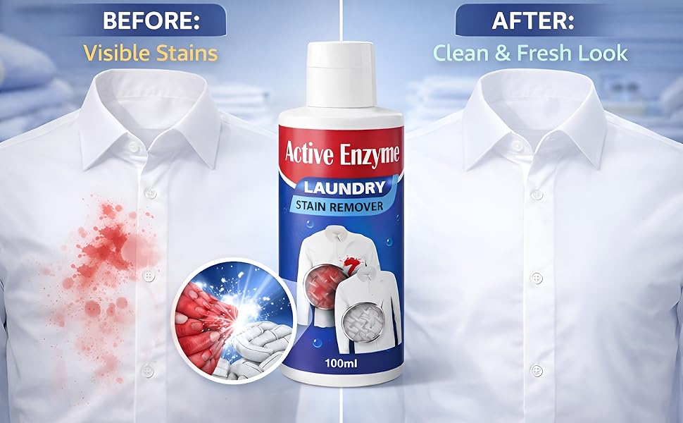 Active Enzyme Laundry Stain Remover (Pack of 2) | Tough on Stains, Gentle on Fabric