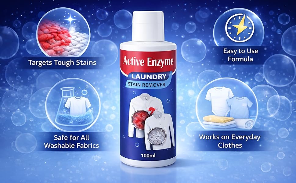 Active Enzyme Laundry Stain Remover (Pack of 2) | Tough on Stains, Gentle on Fabric