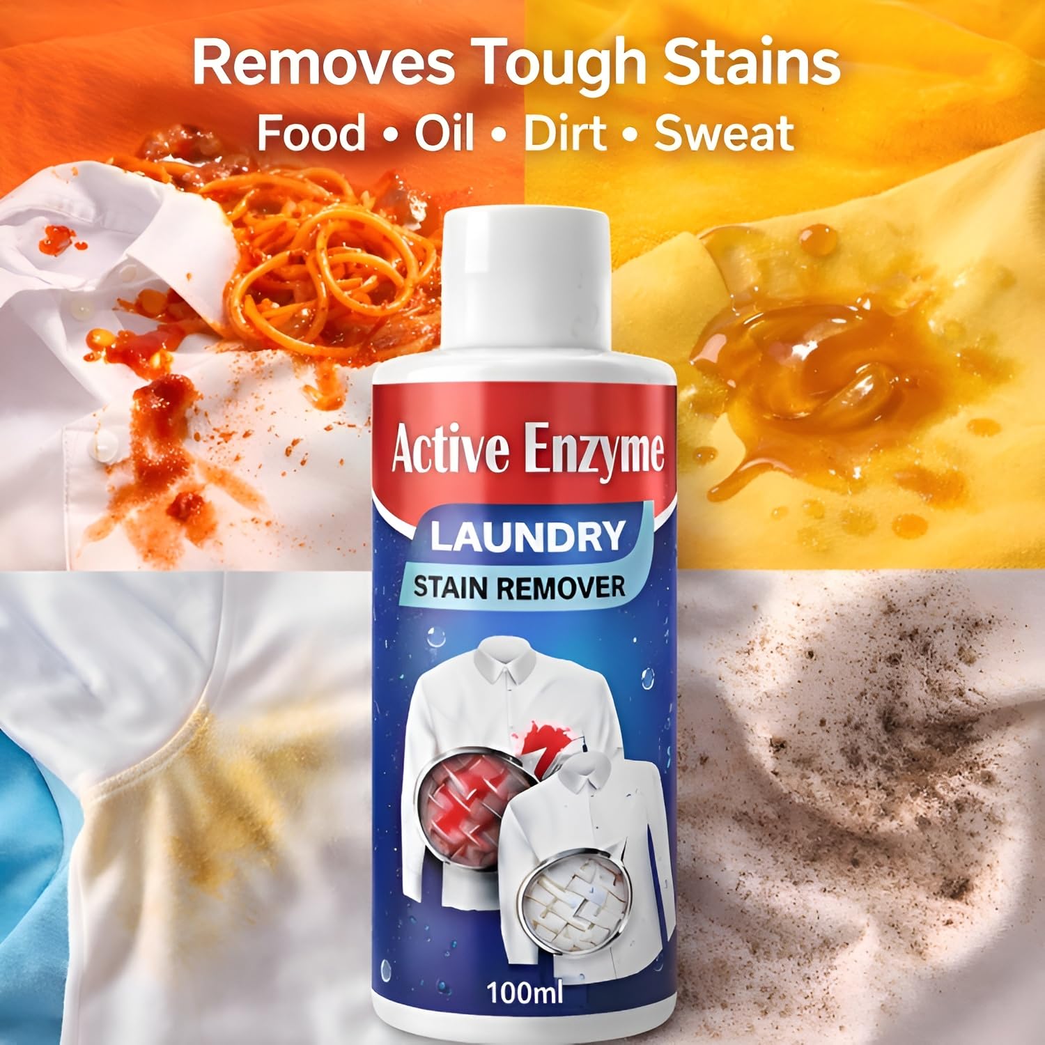 Active Enzyme Laundry Stain Remover (Pack of 2) | Tough on Stains, Gentle on Fabric
